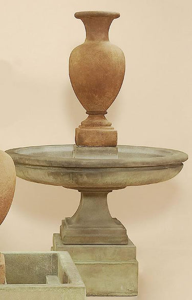 Etruscan Urn Short Outdoor Cast Stone Garden Fountain Fountain Tuscan